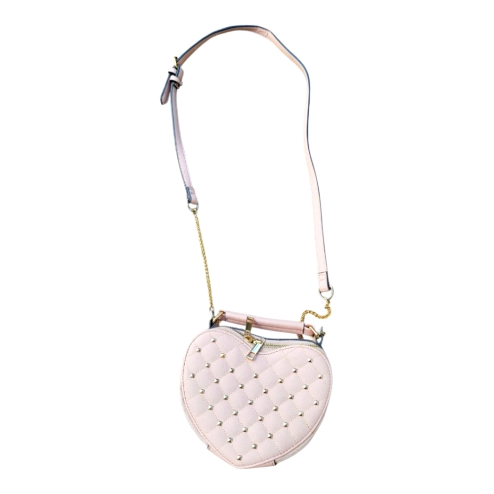 Accessorize Blush Pink Quilted Heart Crossbody Bag